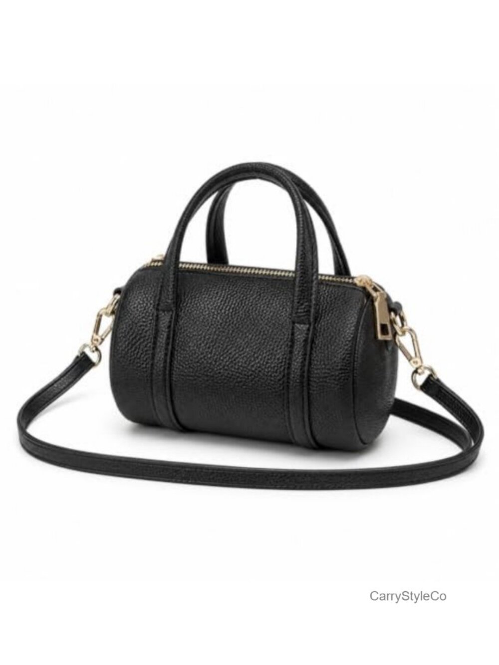 Mini Barrel Purse Faux Leather Crossbody Bag Top Handle Compact Women